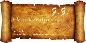 Fürst Zenina névjegykártya
